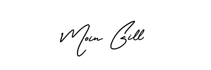 The best way (AmerikaSignatureDemo-Regular) to make a short signature is to pick only two or three words in your name. The name Moin Gill include a total of six letters. For converting this name. Moin Gill signature style 3 images and pictures png