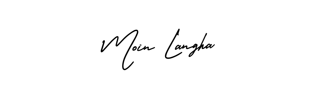 Design your own signature with our free online signature maker. With this signature software, you can create a handwritten (AmerikaSignatureDemo-Regular) signature for name Moin Langha. Moin Langha signature style 3 images and pictures png