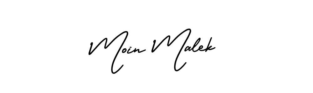 You should practise on your own different ways (AmerikaSignatureDemo-Regular) to write your name (Moin Malek) in signature. don't let someone else do it for you. Moin Malek signature style 3 images and pictures png