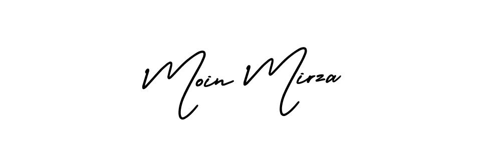 How to make Moin Mirza name signature. Use AmerikaSignatureDemo-Regular style for creating short signs online. This is the latest handwritten sign. Moin Mirza signature style 3 images and pictures png