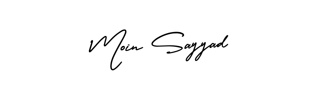 The best way (AmerikaSignatureDemo-Regular) to make a short signature is to pick only two or three words in your name. The name Moin Sayyad include a total of six letters. For converting this name. Moin Sayyad signature style 3 images and pictures png