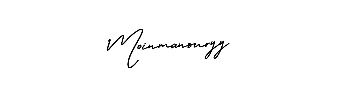 It looks lik you need a new signature style for name Moinmansuryy. Design unique handwritten (AmerikaSignatureDemo-Regular) signature with our free signature maker in just a few clicks. Moinmansuryy signature style 3 images and pictures png
