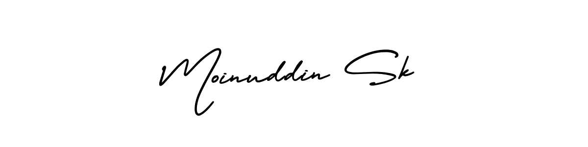 Use a signature maker to create a handwritten signature online. With this signature software, you can design (AmerikaSignatureDemo-Regular) your own signature for name Moinuddin Sk. Moinuddin Sk signature style 3 images and pictures png