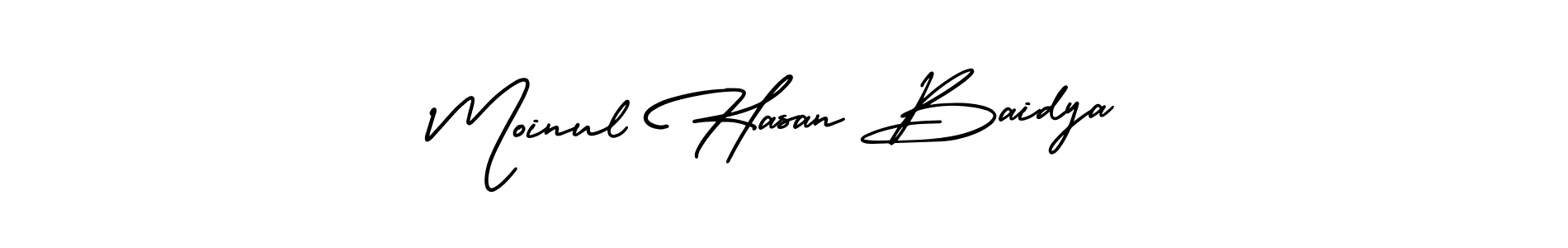 Design your own signature with our free online signature maker. With this signature software, you can create a handwritten (AmerikaSignatureDemo-Regular) signature for name Moinul Hasan Baidya. Moinul Hasan Baidya signature style 3 images and pictures png