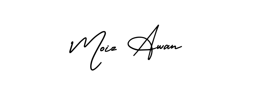 if you are searching for the best signature style for your name Moiz Awan. so please give up your signature search. here we have designed multiple signature styles  using AmerikaSignatureDemo-Regular. Moiz Awan signature style 3 images and pictures png