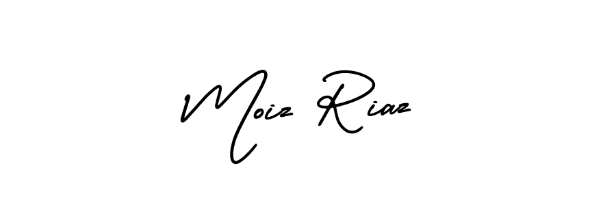 Moiz Riaz stylish signature style. Best Handwritten Sign (AmerikaSignatureDemo-Regular) for my name. Handwritten Signature Collection Ideas for my name Moiz Riaz. Moiz Riaz signature style 3 images and pictures png