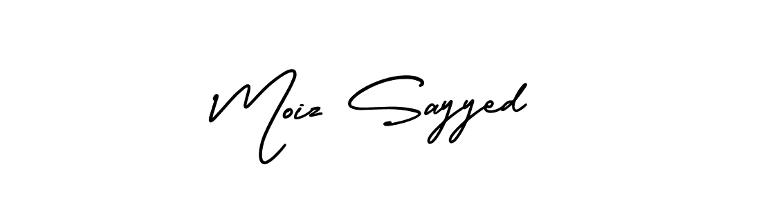 How to make Moiz Sayyed name signature. Use AmerikaSignatureDemo-Regular style for creating short signs online. This is the latest handwritten sign. Moiz Sayyed signature style 3 images and pictures png