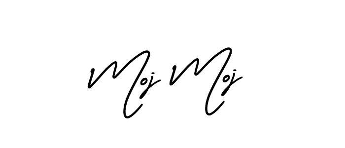 You should practise on your own different ways (AmerikaSignatureDemo-Regular) to write your name (Moj Moj) in signature. don't let someone else do it for you. Moj Moj signature style 3 images and pictures png