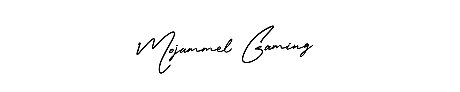 How to make Mojammel Gaming name signature. Use AmerikaSignatureDemo-Regular style for creating short signs online. This is the latest handwritten sign. Mojammel Gaming signature style 3 images and pictures png