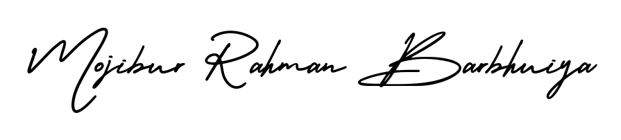 The AmerikaSignatureDemo-Regular handwriting style adds charm and authenticity to name Mojibur Rahman Barbhuiya. A wonderful choice for personal thank-you notes. Mojibur Rahman Barbhuiya signature style 3 images and pictures png