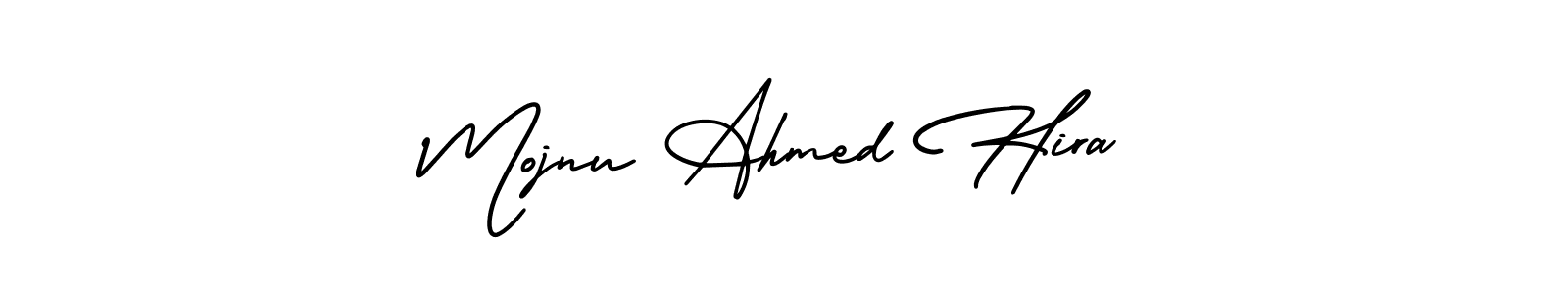 How to make Mojnu Ahmed Hira name signature. Use AmerikaSignatureDemo-Regular style for creating short signs online. This is the latest handwritten sign. Mojnu Ahmed Hira signature style 3 images and pictures png