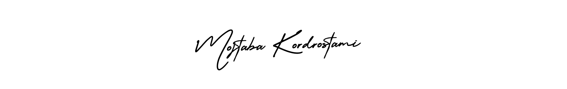 How to make Mojtaba Kordrostami name signature. Use AmerikaSignatureDemo-Regular style for creating short signs online. This is the latest handwritten sign. Mojtaba Kordrostami signature style 3 images and pictures png