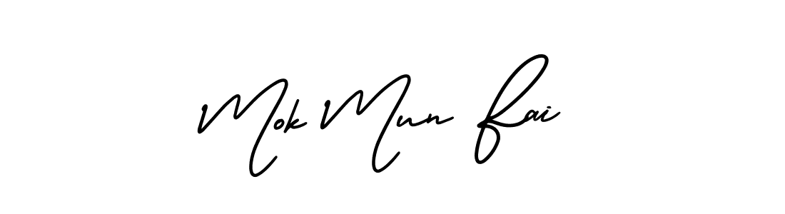 Make a beautiful signature design for name Mok Mun Fai. With this signature (AmerikaSignatureDemo-Regular) style, you can create a handwritten signature for free. Mok Mun Fai signature style 3 images and pictures png