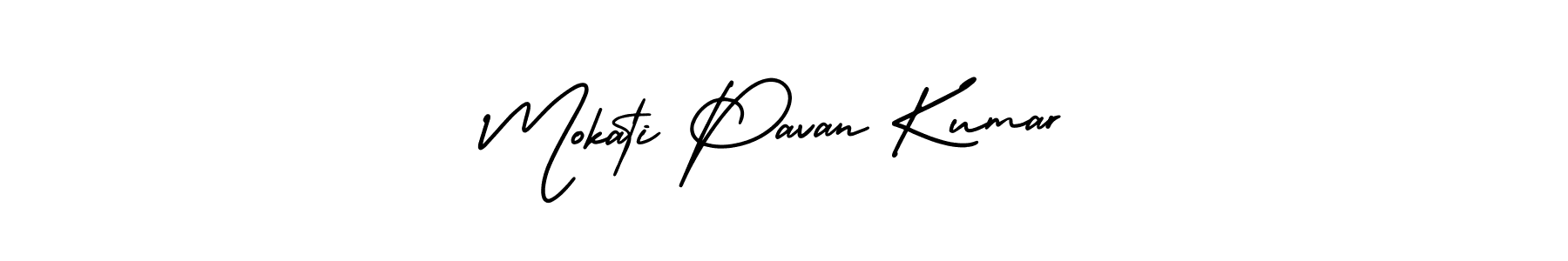 How to make Mokati Pavan Kumar signature? AmerikaSignatureDemo-Regular is a professional autograph style. Create handwritten signature for Mokati Pavan Kumar name. Mokati Pavan Kumar signature style 3 images and pictures png