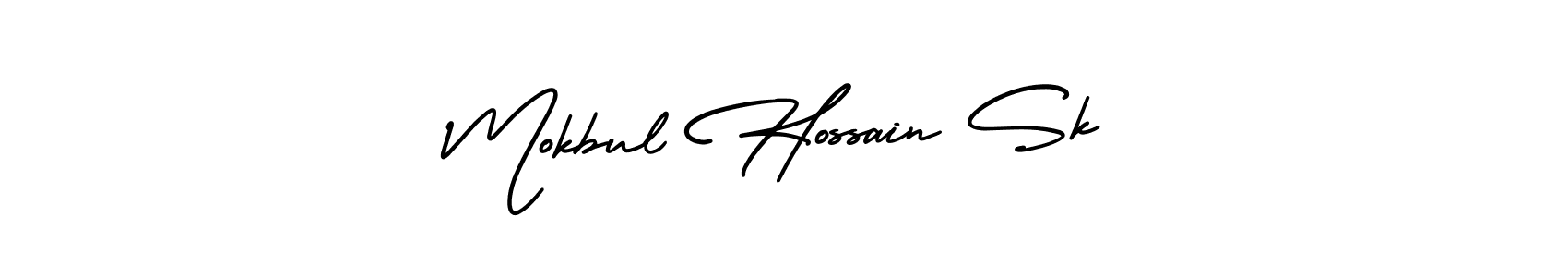 Make a beautiful signature design for name Mokbul Hossain Sk. With this signature (AmerikaSignatureDemo-Regular) style, you can create a handwritten signature for free. Mokbul Hossain Sk signature style 3 images and pictures png