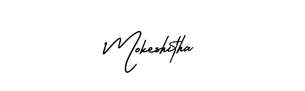 Also we have Mokeshitha name is the best signature style. Create professional handwritten signature collection using AmerikaSignatureDemo-Regular autograph style. Mokeshitha signature style 3 images and pictures png