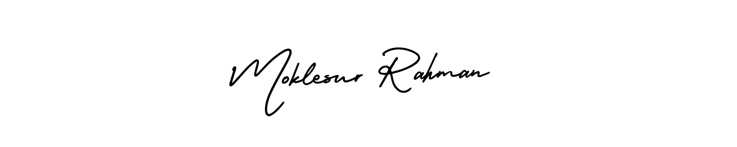 How to Draw Moklesur Rahman signature style? AmerikaSignatureDemo-Regular is a latest design signature styles for name Moklesur Rahman. Moklesur Rahman signature style 3 images and pictures png