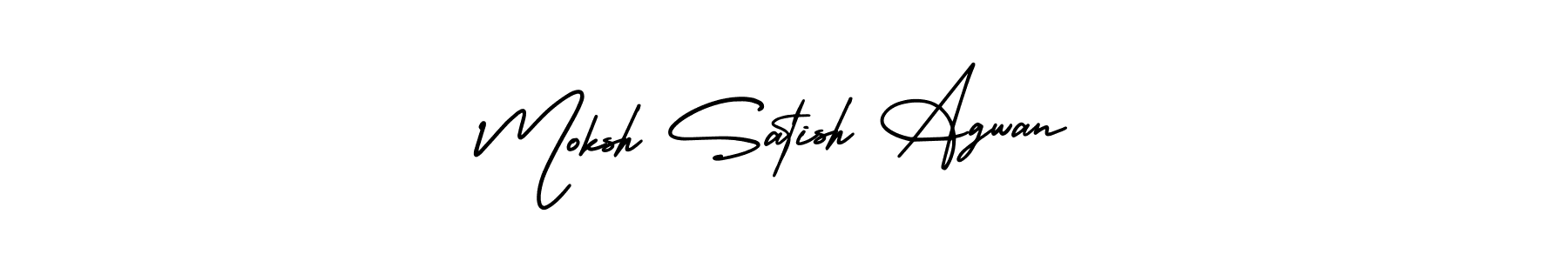 Make a short Moksh Satish Agwan signature style. Manage your documents anywhere anytime using AmerikaSignatureDemo-Regular. Create and add eSignatures, submit forms, share and send files easily. Moksh Satish Agwan signature style 3 images and pictures png