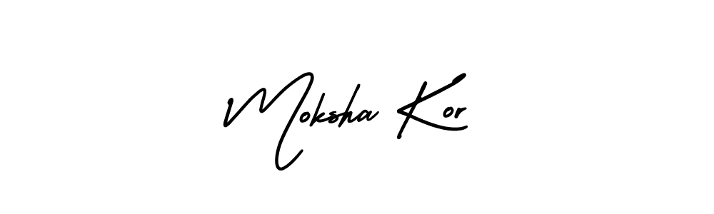 Moksha Kor stylish signature style. Best Handwritten Sign (AmerikaSignatureDemo-Regular) for my name. Handwritten Signature Collection Ideas for my name Moksha Kor. Moksha Kor signature style 3 images and pictures png