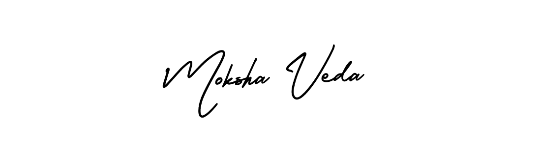 It looks lik you need a new signature style for name Moksha Veda. Design unique handwritten (AmerikaSignatureDemo-Regular) signature with our free signature maker in just a few clicks. Moksha Veda signature style 3 images and pictures png