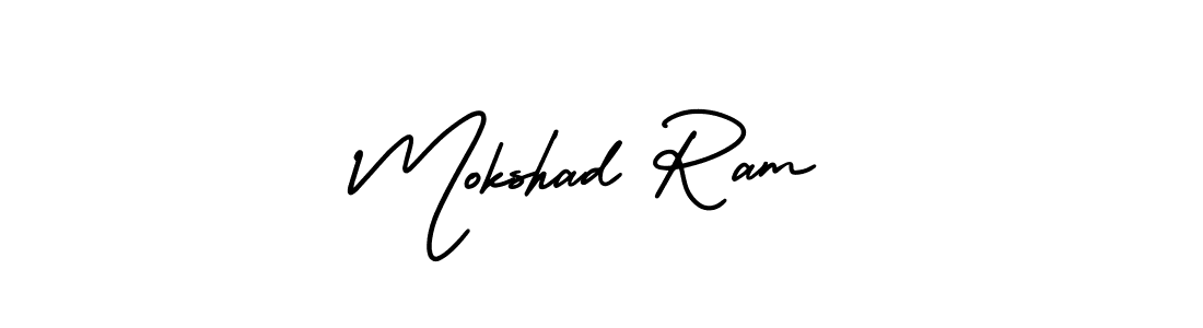 How to make Mokshad Ram name signature. Use AmerikaSignatureDemo-Regular style for creating short signs online. This is the latest handwritten sign. Mokshad Ram signature style 3 images and pictures png