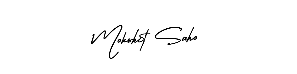 How to Draw Mokshit Saho signature style? AmerikaSignatureDemo-Regular is a latest design signature styles for name Mokshit Saho. Mokshit Saho signature style 3 images and pictures png