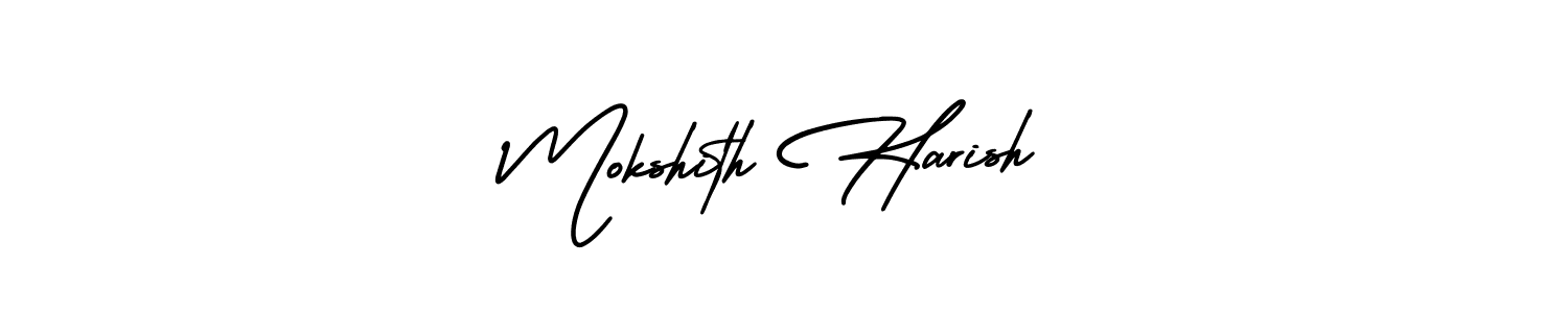 It looks lik you need a new signature style for name Mokshith Harish. Design unique handwritten (AmerikaSignatureDemo-Regular) signature with our free signature maker in just a few clicks. Mokshith Harish signature style 3 images and pictures png