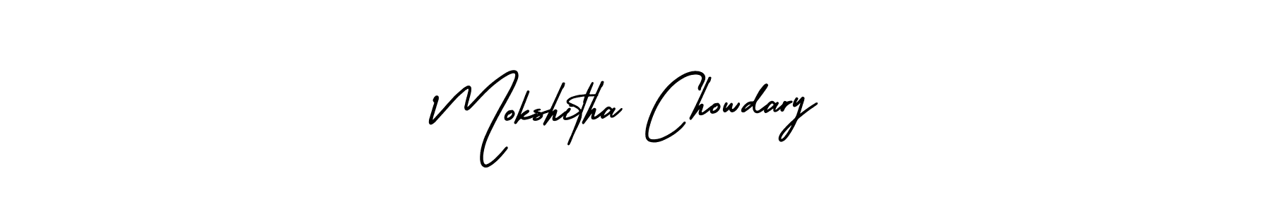 How to make Mokshitha Chowdary signature? AmerikaSignatureDemo-Regular is a professional autograph style. Create handwritten signature for Mokshitha Chowdary name. Mokshitha Chowdary signature style 3 images and pictures png