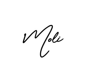 You should practise on your own different ways (AmerikaSignatureDemo-Regular) to write your name (Moli) in signature. don't let someone else do it for you. Moli signature style 3 images and pictures png