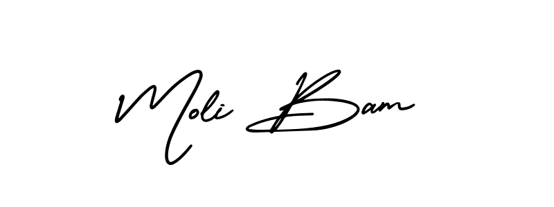 Make a beautiful signature design for name Moli Bam. With this signature (AmerikaSignatureDemo-Regular) style, you can create a handwritten signature for free. Moli Bam signature style 3 images and pictures png