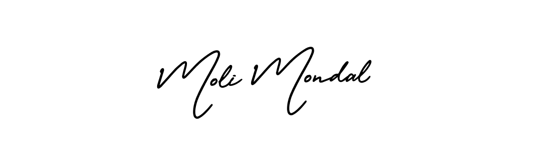 How to make Moli Mondal name signature. Use AmerikaSignatureDemo-Regular style for creating short signs online. This is the latest handwritten sign. Moli Mondal signature style 3 images and pictures png