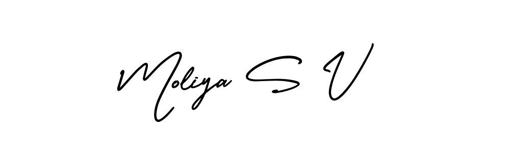 if you are searching for the best signature style for your name Moliya S V. so please give up your signature search. here we have designed multiple signature styles  using AmerikaSignatureDemo-Regular. Moliya S V signature style 3 images and pictures png