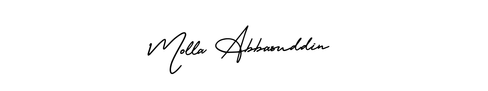 Design your own signature with our free online signature maker. With this signature software, you can create a handwritten (AmerikaSignatureDemo-Regular) signature for name Molla Abbasuddin. Molla Abbasuddin signature style 3 images and pictures png