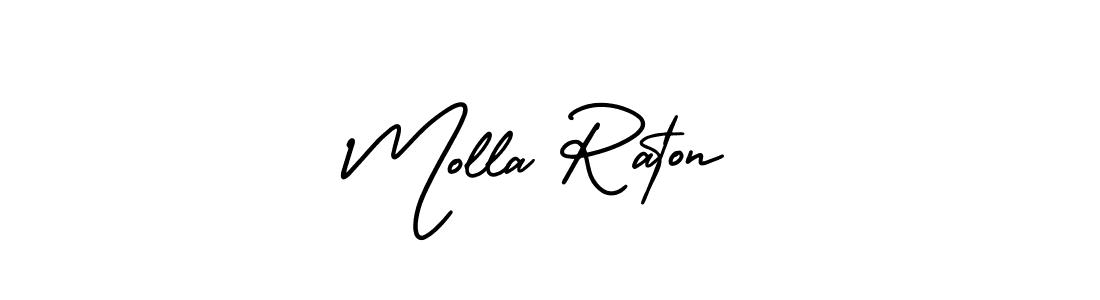How to make Molla Raton name signature. Use AmerikaSignatureDemo-Regular style for creating short signs online. This is the latest handwritten sign. Molla Raton signature style 3 images and pictures png