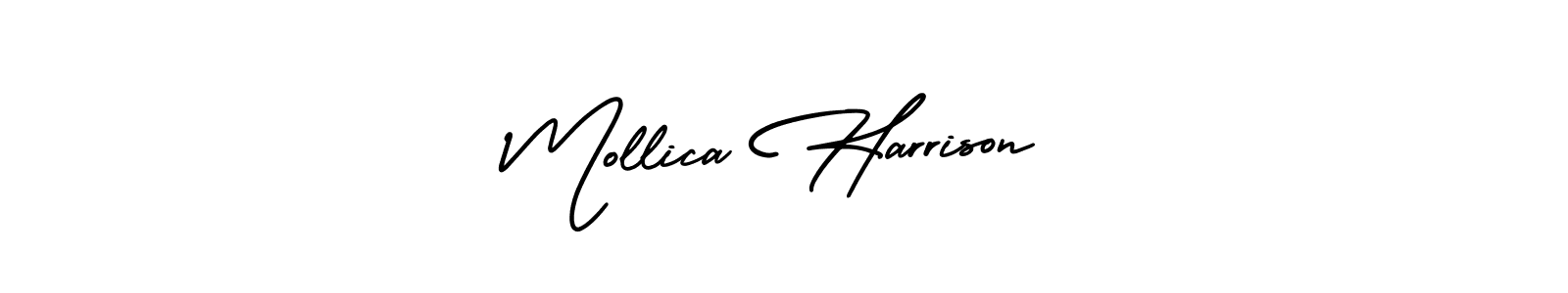 The best way (AmerikaSignatureDemo-Regular) to make a short signature is to pick only two or three words in your name. The name Mollica Harrison include a total of six letters. For converting this name. Mollica Harrison signature style 3 images and pictures png