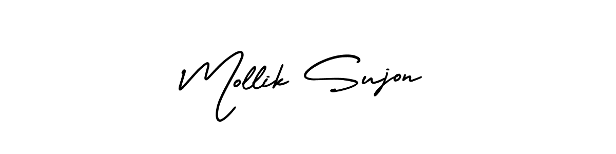 Design your own signature with our free online signature maker. With this signature software, you can create a handwritten (AmerikaSignatureDemo-Regular) signature for name Mollik Sujon. Mollik Sujon signature style 3 images and pictures png