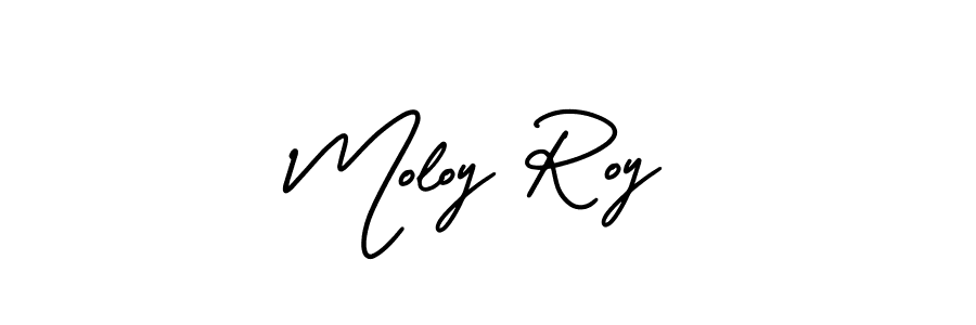Moloy Roy stylish signature style. Best Handwritten Sign (AmerikaSignatureDemo-Regular) for my name. Handwritten Signature Collection Ideas for my name Moloy Roy. Moloy Roy signature style 3 images and pictures png
