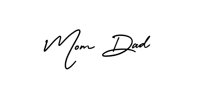 Create a beautiful signature design for name Mom Dad. With this signature (AmerikaSignatureDemo-Regular) fonts, you can make a handwritten signature for free. Mom Dad signature style 3 images and pictures png