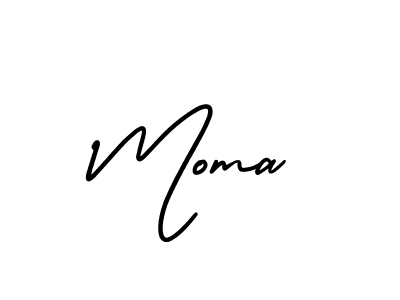 The best way (AmerikaSignatureDemo-Regular) to make a short signature is to pick only two or three words in your name. The name Moma include a total of six letters. For converting this name. Moma signature style 3 images and pictures png