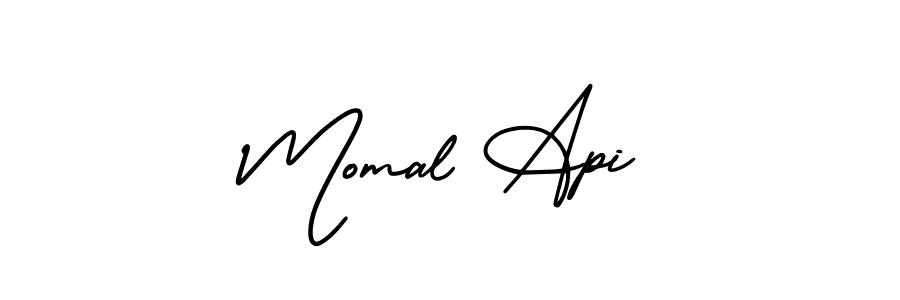 if you are searching for the best signature style for your name Momal Api. so please give up your signature search. here we have designed multiple signature styles  using AmerikaSignatureDemo-Regular. Momal Api signature style 3 images and pictures png