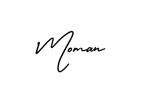 Moman stylish signature style. Best Handwritten Sign (AmerikaSignatureDemo-Regular) for my name. Handwritten Signature Collection Ideas for my name Moman. Moman signature style 3 images and pictures png