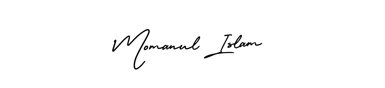 Design your own signature with our free online signature maker. With this signature software, you can create a handwritten (AmerikaSignatureDemo-Regular) signature for name Momanul Islam. Momanul Islam signature style 3 images and pictures png