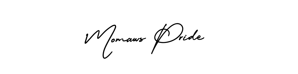 You should practise on your own different ways (AmerikaSignatureDemo-Regular) to write your name (Momaws Pride) in signature. don't let someone else do it for you. Momaws Pride signature style 3 images and pictures png