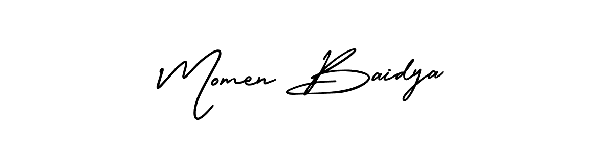 Make a beautiful signature design for name Momen Baidya. With this signature (AmerikaSignatureDemo-Regular) style, you can create a handwritten signature for free. Momen Baidya signature style 3 images and pictures png