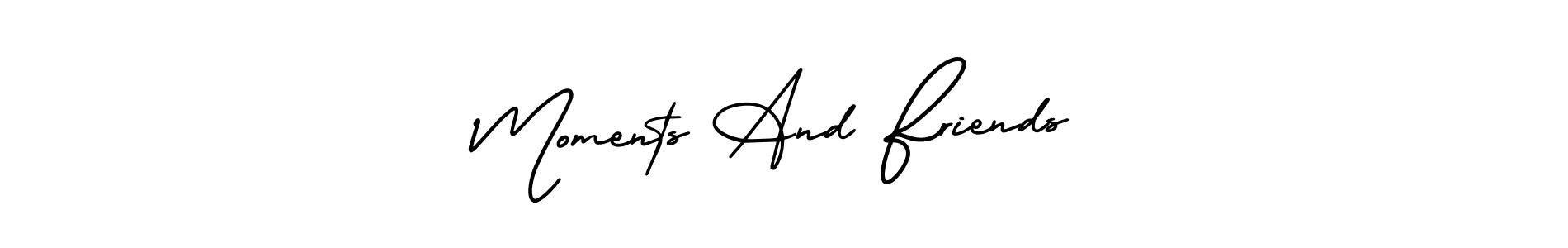 Design your own signature with our free online signature maker. With this signature software, you can create a handwritten (AmerikaSignatureDemo-Regular) signature for name Moments And Friends. Moments And Friends signature style 3 images and pictures png