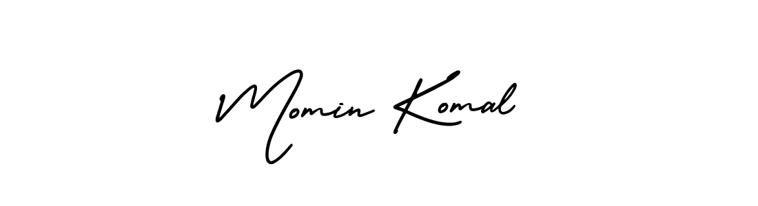 How to make Momin Komal name signature. Use AmerikaSignatureDemo-Regular style for creating short signs online. This is the latest handwritten sign. Momin Komal signature style 3 images and pictures png
