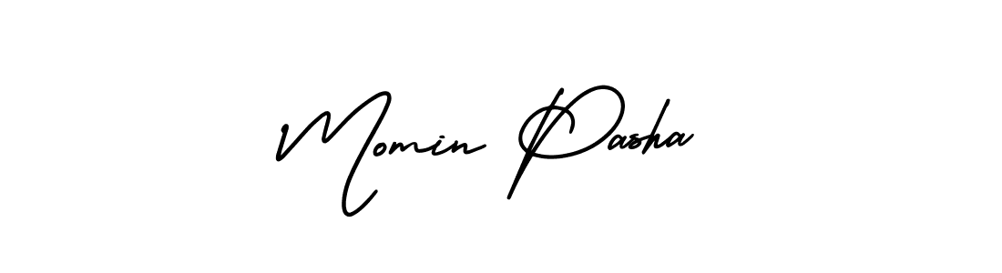 You should practise on your own different ways (AmerikaSignatureDemo-Regular) to write your name (Momin Pasha) in signature. don't let someone else do it for you. Momin Pasha signature style 3 images and pictures png