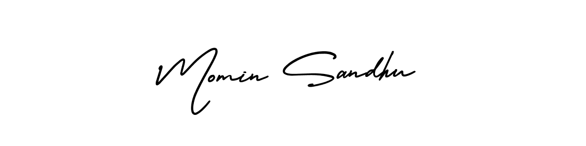 Design your own signature with our free online signature maker. With this signature software, you can create a handwritten (AmerikaSignatureDemo-Regular) signature for name Momin Sandhu. Momin Sandhu signature style 3 images and pictures png
