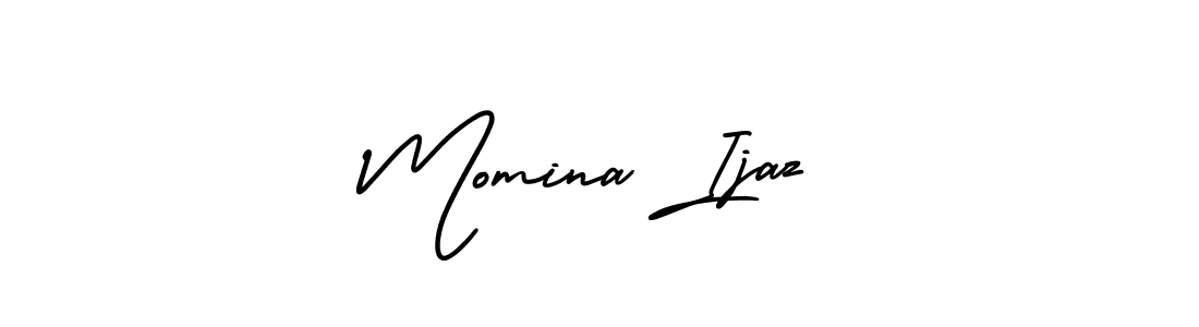 How to Draw Momina Ijaz signature style? AmerikaSignatureDemo-Regular is a latest design signature styles for name Momina Ijaz. Momina Ijaz signature style 3 images and pictures png