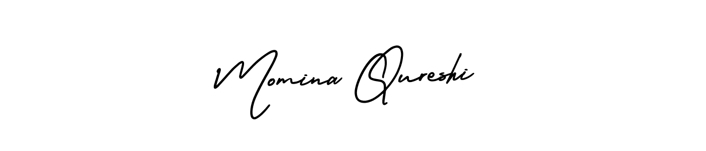 Make a beautiful signature design for name Momina Qureshi. With this signature (AmerikaSignatureDemo-Regular) style, you can create a handwritten signature for free. Momina Qureshi signature style 3 images and pictures png